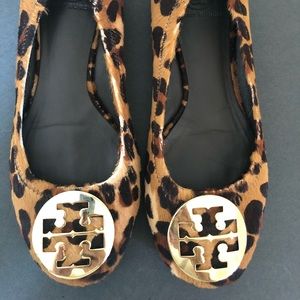 Tory Burch Minnie Leopard Print Ballerina Flat